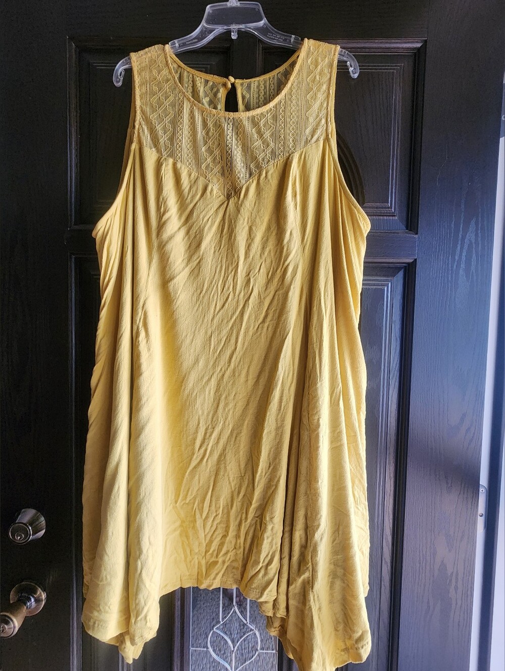 Torrid Yellow Lace Accent Hanky Pocketed Trapeze Dress Size 4